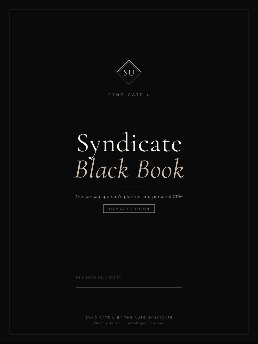 Cover of the Syndicate Black Book planner